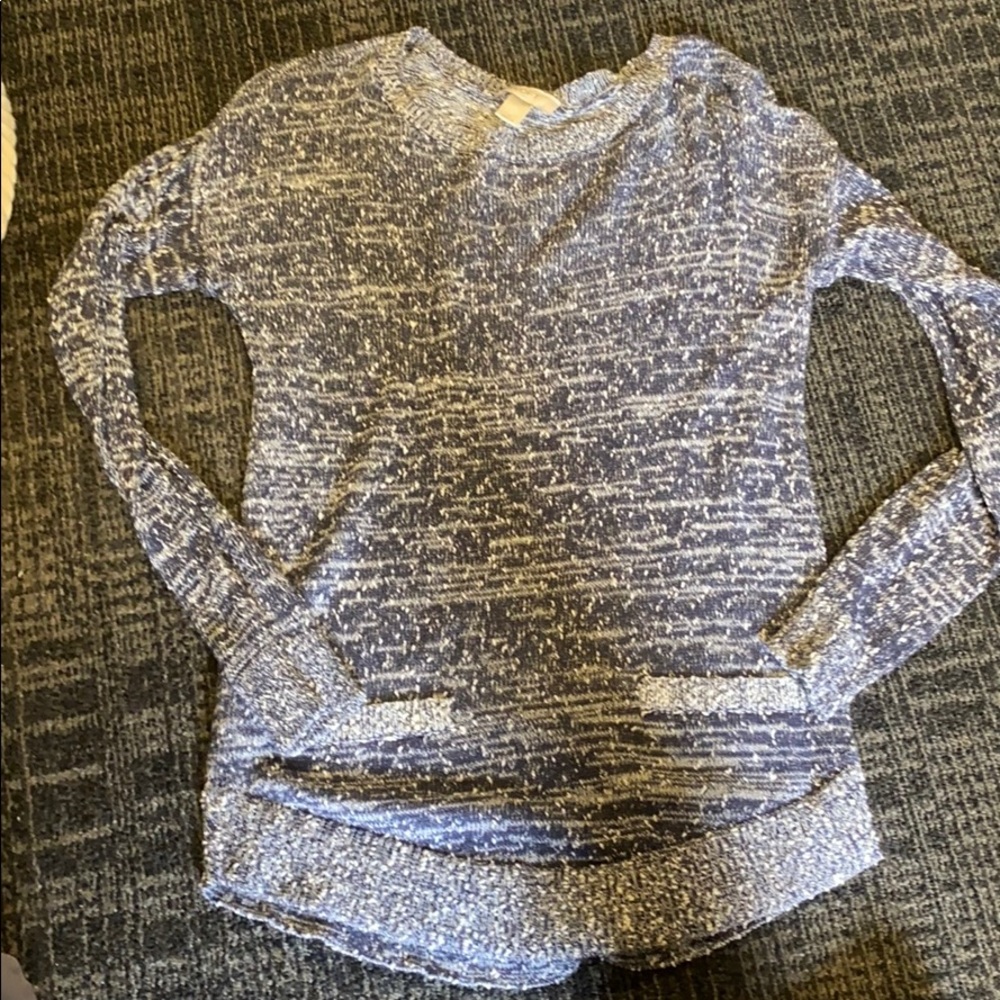 Blue white sweater
